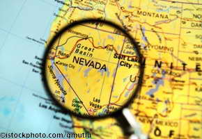 map of nevada with magnifying glass