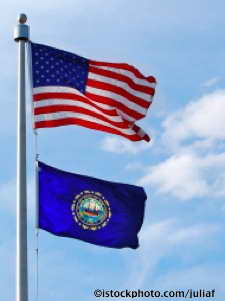 New Hampshire and United States flags